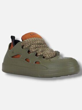 Lanvin Men's Green Curb Rubber Jumbo-Lace Sneakers Shoes Size EU:42 US:9